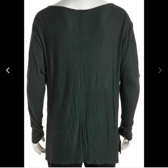 VINCE Green Long Sleeve Scoop Neck Basic T-Shirt - Picture 2 of 2